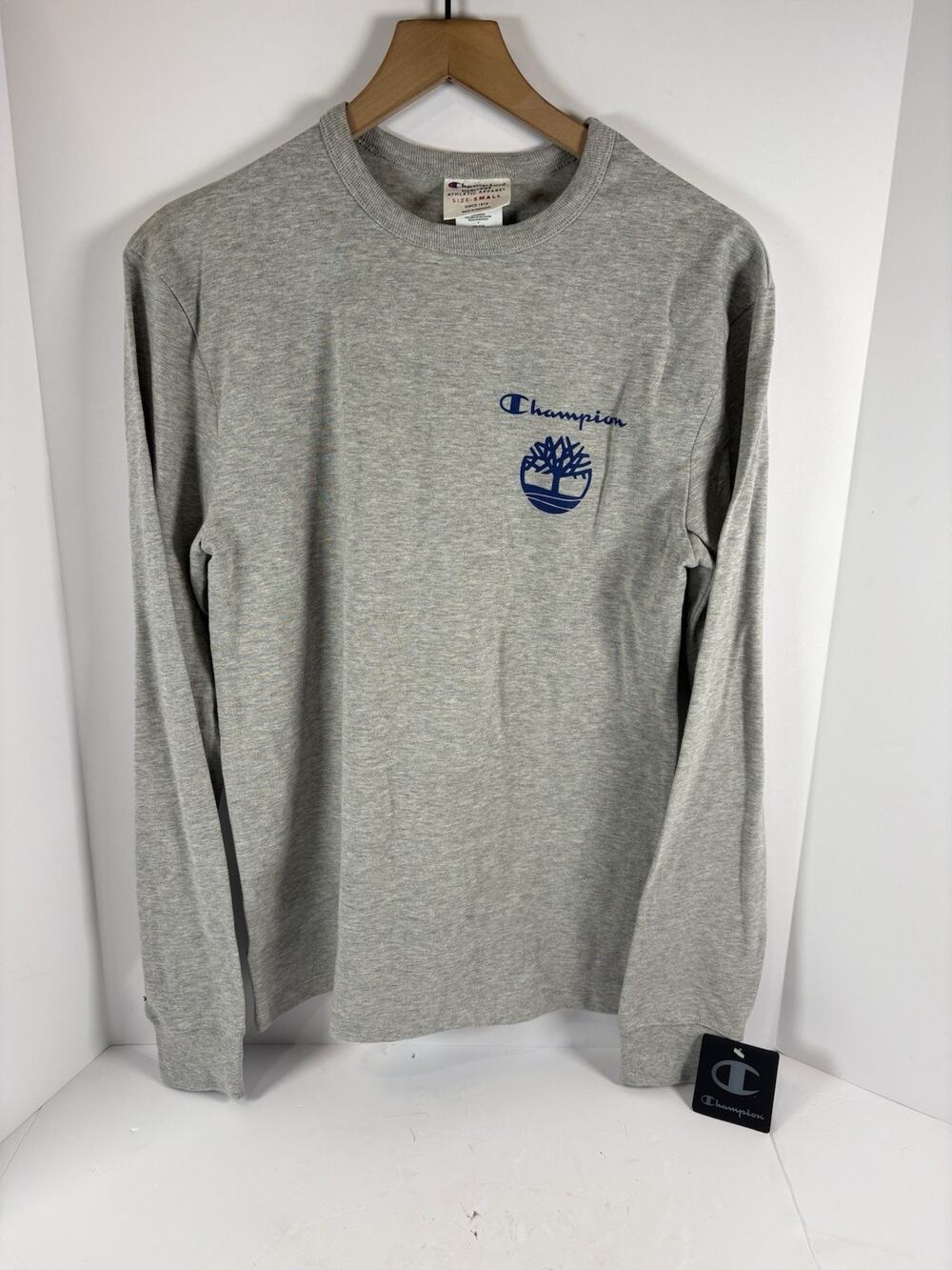 Champion x Timberland Mens S Gray Long Sleeve T Shirt Heritage Collab NWT 2018